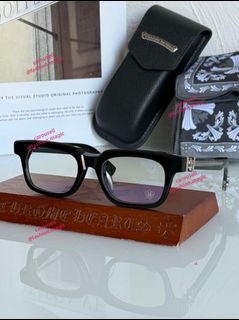 Lunettes De Soleil Chrome Hearts SINNERGASM - Monture Argentée Transparente - Verres En Verre - Occasion Très Bon état - Avec étui Cuir Et Chiffon