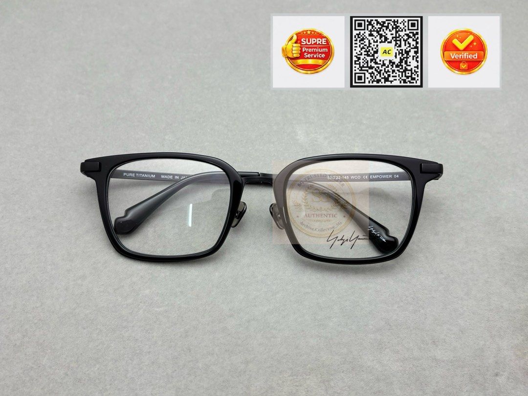 ✧✧ Yohji Yamamoto Eyewear Optical Glasses / Sunglasses / Spectacle / Spectacles — Unisex | Woman | Man •Colour variations available •Authentic •Model: EMPOWER •Size: 53-22-145 mm (Category: Sunglasses & Eyewear) located in Singapore. Submitted by archive.collective_sg (Listing ID 1421646813, Image 3). Description: ✅Personalised ( Prescription ) Lens Service To ensure both comfort and clarity, frames can be professionally fitted with lenses suited
