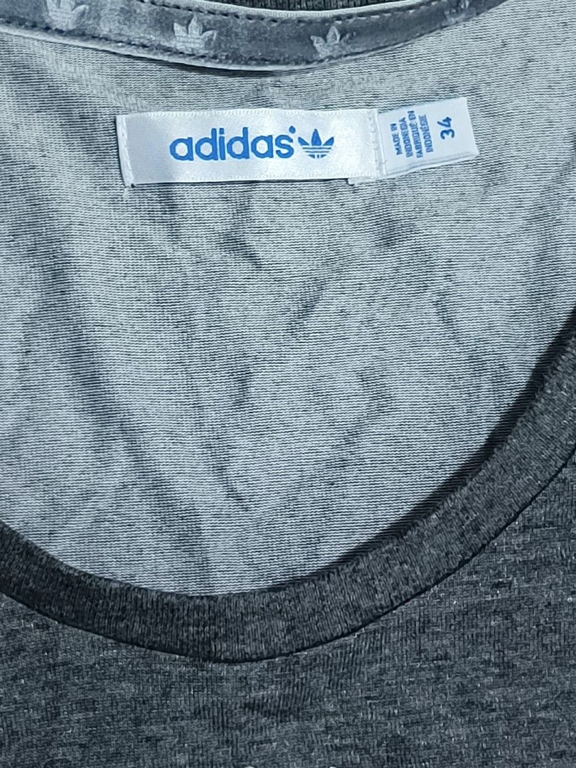Adidas Gray T-shirt Size 34 (Category: Tshirts & Polo Shirts ) located in Quezon City. Submitted by eniger. (Listing ID 1421622922, Image 1). Description: - Adidas gray T-shirt - Features Adidas logo - Size 34 - V-neck design - Made in Indonesia.