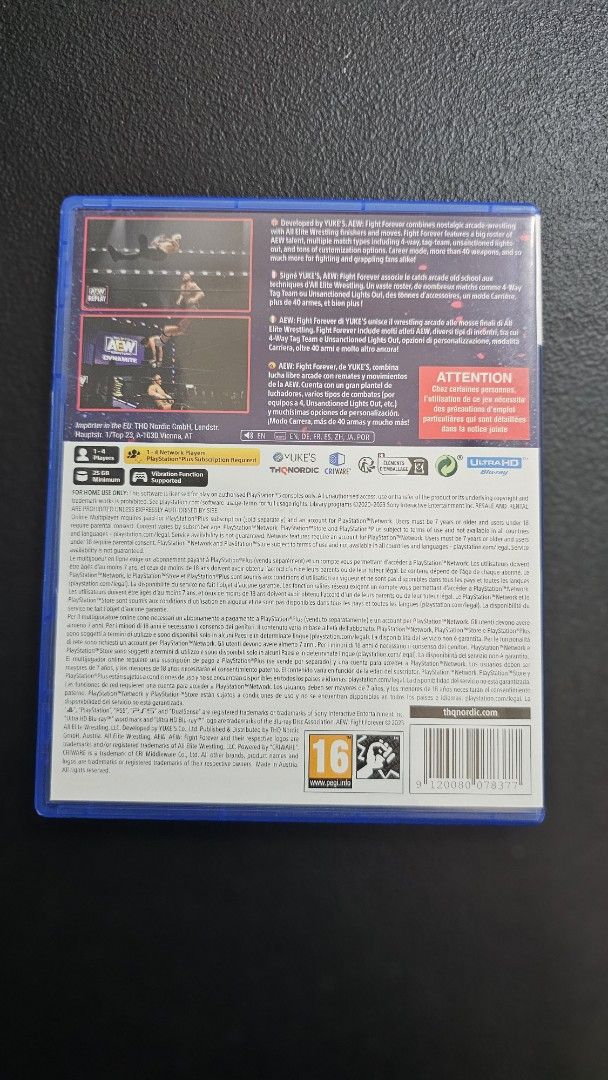 AEW Fight Forever PS5 Game (Category: PlayStation) located in Rizal. Submitted by dailyfindsphl (Listing ID 1421698653, Image 2). Description: - AEW Fight Forever for PlayStation 5 - Includes game disc and case - Features various wrestlers - Rated 16 - Published by THQ Nordic - Developed by Yuke's.