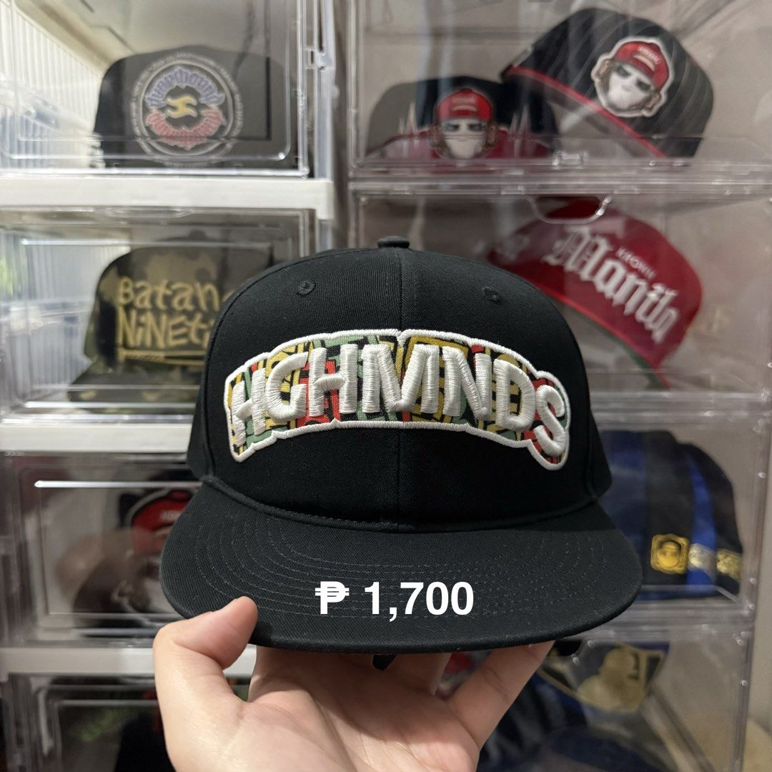 Assorted Highminds Caps (Category: Caps & Hats) located in Manila. Submitted by snwdrp2020 (Listing ID 1421654508, Image 3). Description: Yung iba brandnew, yung iba EUC Snapback lahat ✅ Original hghmnds lahat ✅ ⚠️ Price Range: ₱ 1,550 to ₱2,000 only ⚠️ Location: Makati / BGC.