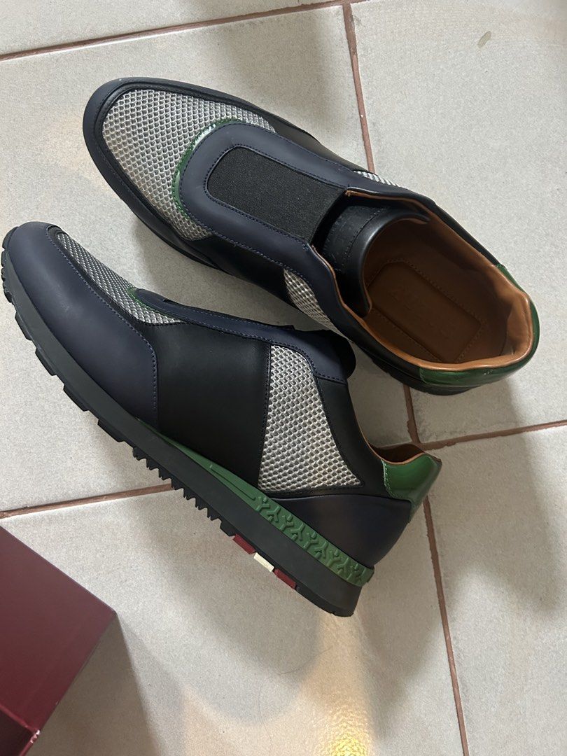 Bally Asmund 29 Calf Rubber Coated Sneakers (Category: Casual Shoes) located in Davao. Submitted by marmalade21 (Listing ID 1421651994, Image 1). Description: - Authentic Bally Asmund 29 sneakers - Color: Navy blue, green, and gray - US size 9, EU size 8 - Mesh design and rubber sole - Made of calf rubber - Includes original box and dust bag -worn only around the house, RFS: slightly tight on my husband bought in HK.