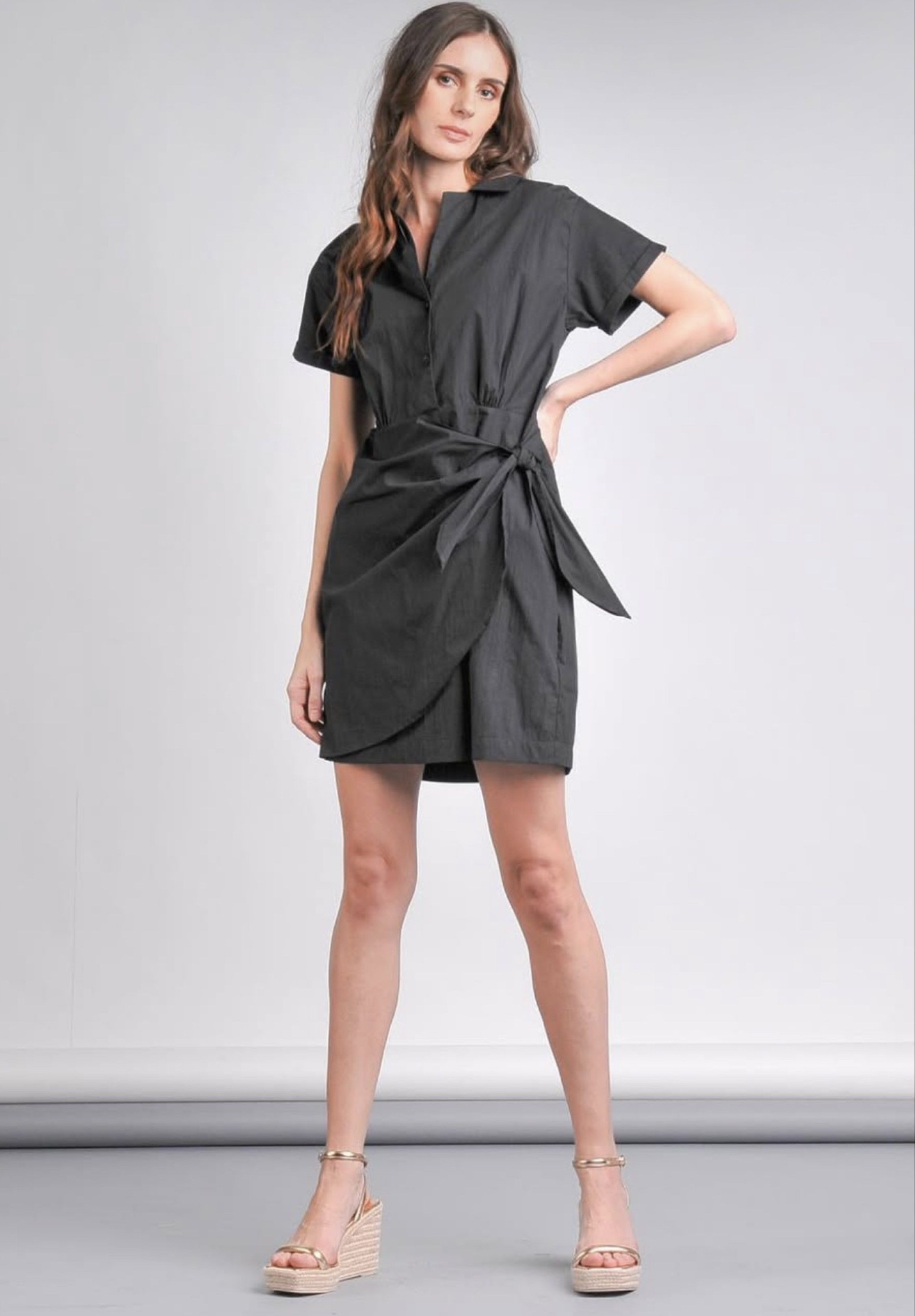 Mosaic Black Wrap Dress (Category: Dresses) located in Manila. Submitted by mctrl (Listing ID 1421743327, Image 1). Description: Mosaic - Unused black wrap dress Size: Medium Original Price: 3,500.
