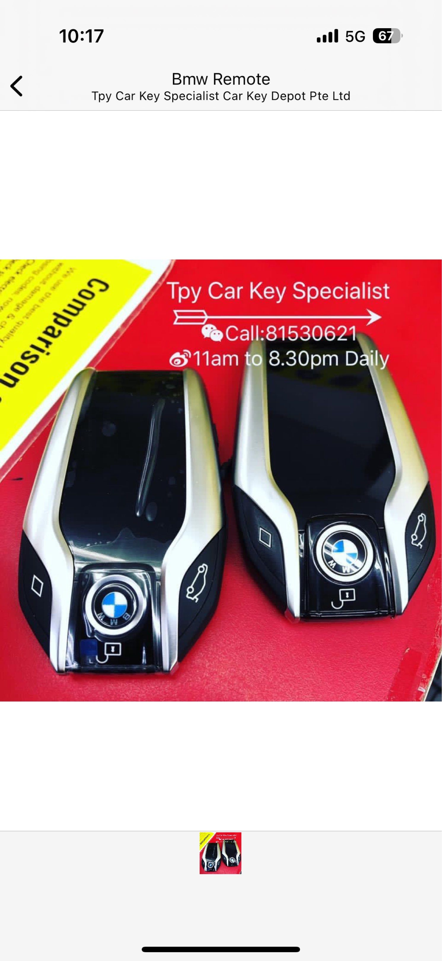 Bmw LCD Key Genuine Parts (Category: Key & Remote) located in Singapore. Submitted by tpycarkey (Listing ID 1248200953, Image 1). Description: Pls call 81530621/63568138 Toa Payoh central Blk 186 #01-418 S310186 11am to 8pm (Open Daily) 11am to 7pm Sat n Sun Toapayoh Car Key Specialist Car Key Depot Pte Ltd ( Near courts Beside Poh Heng Jewellery).