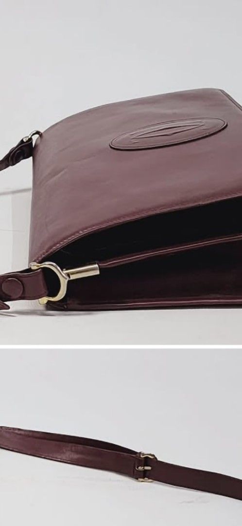 Cartier Shoulder Bag (Category: Luxury Bags & Wallets) located in Quezon City. Submitted by cncarousel (Listing ID 1421695529, Image 3). Description: - Authentic Cartier shoulder bag - Rich burgundy color - Classic design with Cartier logo - Adjustable shoulder strap - Gold-tone hardware - Spacious interior with small pocket - Perfect for everyday or special events compared with 2x,000.