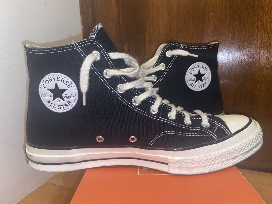 Converse Chuck 70 Hi Black (Category: Sneakers) located in San Juan, La Union. Submitted by jackk00 (Listing ID 1421779614, Image 1). Description: - Converse Chuck 70 sneakers - Color: Black - Size: US Men's 11 / US Women's 13 - Includes original box - Wore only twice RFS: Its a little too big for me..