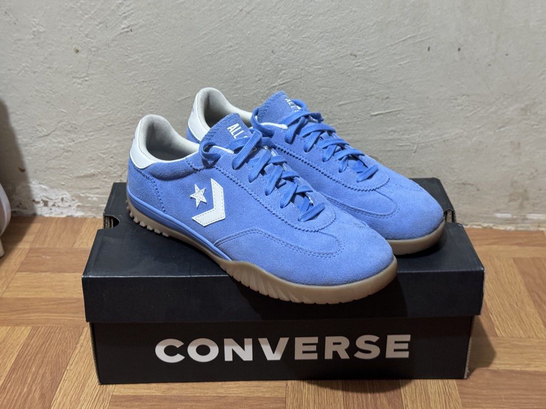 Converse Run Star Trainer (Category: Sneakers) located in Pasig City. Submitted by dranier (Listing ID 1421655198, Image 1). Description: Converse Run Star Trainer - Light blue colorway - Suede upper - Dirt on the suede as seen in photos - Gum rubber outsole - Men's US 8 / Women's US 9.5 (TTS, fits smaller than Chuck Taylors) - Includes original box.