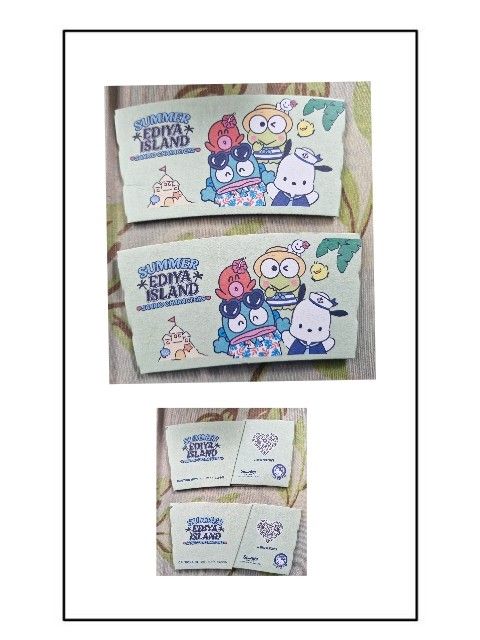 Ediya Coffee x Sanrio Characters Cupsleeve Set (Category: Character Goods) located in Makati City. Submitted by meowingfan (Listing ID 1421684666, Image 1). Description: From Ediya Coffee Korea. Get 2pcs cupsleeves for Php85.00 only. One cs with dent. MOP: PAYO via Gcash, Maya,Go Tyme, Maribank, Landbank, BPI MOD: every weekend shipping via JNT or SDD .
