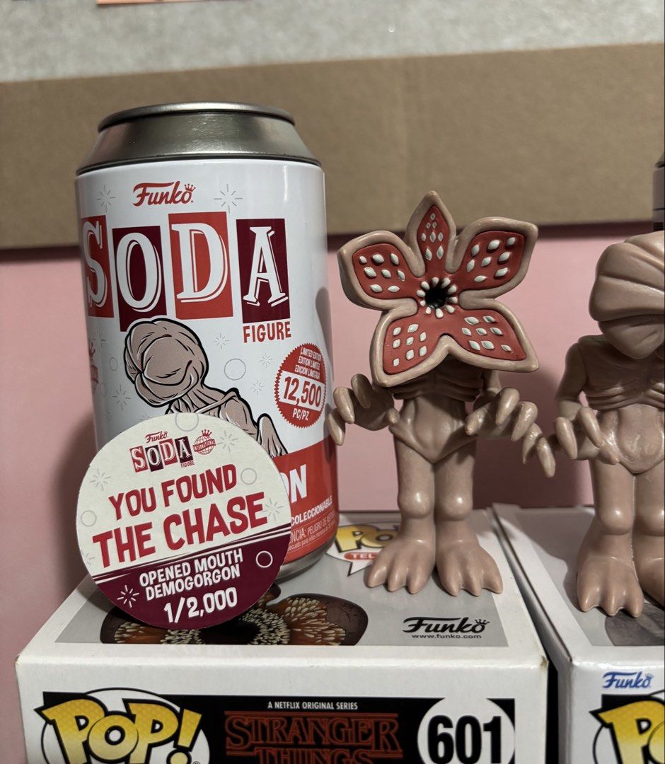 For sale Stranger Things Bundle (Category: Designer & Blind Box Toys) located in Cebu City. Submitted by starcatchching (Listing ID 1421697950, Image 2). Description: FOR SALE – Stranger Things Funko Bundle 🚨 Perfect for collectors 📦 Funko Pop! Television – Stranger Things Bundle 2k only #601 Dart (CHASE Edition) #1303 Demobat 🥤 Funko Soda – Demogorgon - Bundle ‼️ 2k only 🔥 1/10,500 Limited Piece 🔥 With Chase Variant (Opened Mouth – 1/2,000)