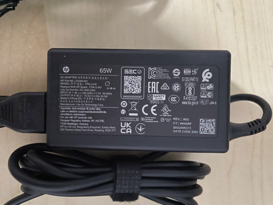 HP 65W Laptop Charger - TPN-LA16, Computers & Tech, Parts & Accessories ...