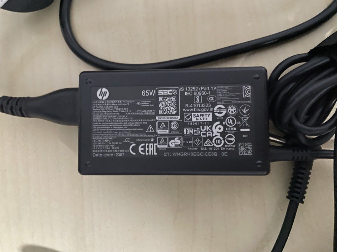 HP 65W Laptop Charger - TPN-LA16, Computers & Tech, Parts & Accessories ...