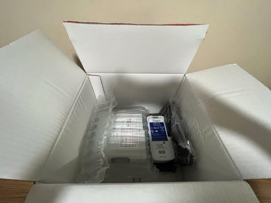Inogen Rove 6 Portable Oxygen Concentrator (Category: Medical Supplies & Tools) located in Manila. Submitted by gracepangan_02 (Listing ID 1421687354, Image 3). Description: FOR SALE Inogen Rove 6 Portable Oxygen Concentrator, which is a medical device designed for portable oxygen therapy. It offers pulse flow settings from 1 to 6. The unit weighs approximately 4.8 lbs with a standard battery. It is designed for portability, allowing for use at h