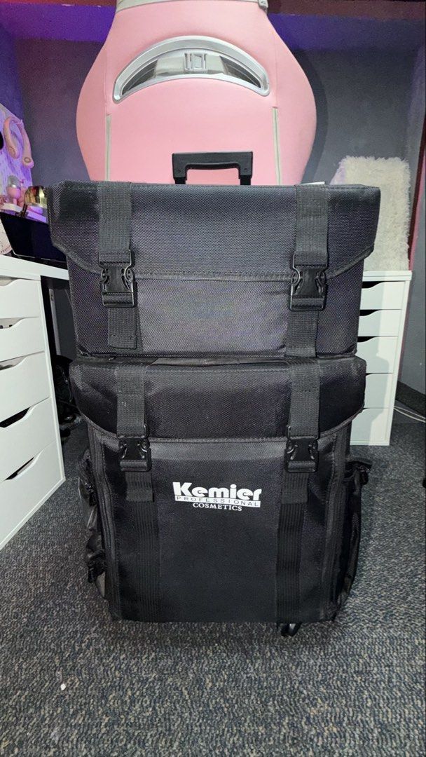 Kemier Studio Makeup Case with Wheels (Category: Makeup) located in Cavite. Submitted by judithcruzgamboa (Listing ID 1421627706, Image 1). Description: Selling this premium professional rolling makeup case, ideal for makeup artists, hairstylists, nail technicians, estheticians, and crafters. ✨ Condition & Background: Purchased in Portugal. Bought and only used at home to store accessories. Never used outdoors. Very clean and well-maintained. Fea
