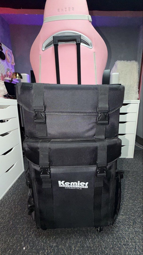 Kemier Studio Makeup Case with Wheels (Category: Makeup) located in Cavite. Submitted by judithcruzgamboa (Listing ID 1421627706, Image 2). Description: Selling this premium professional rolling makeup case, ideal for makeup artists, hairstylists, nail technicians, estheticians, and crafters. ✨ Condition & Background: Purchased in Portugal. Bought and only used at home to store accessories. Never used outdoors. Very clean and well-maintained. Fea