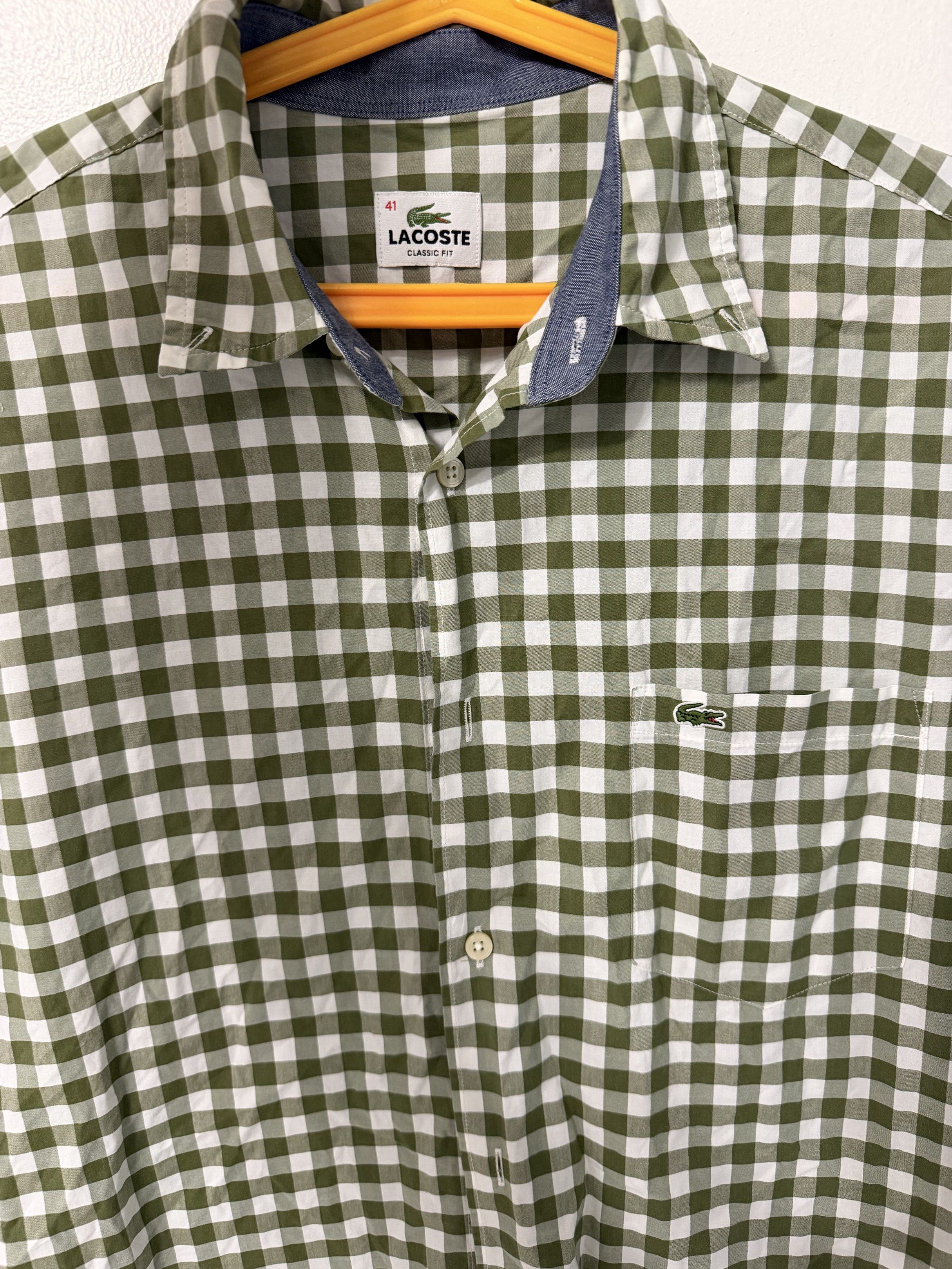 Lacoste Classic Fit Checkered Shirt (Category: Tshirts & Polo Shirts ) located in Pasay City. Submitted by philippps (Listing ID 1421702031, Image 1). Description: Lacoste checkered polo buttondown Large Authentic/Legit Used once.
