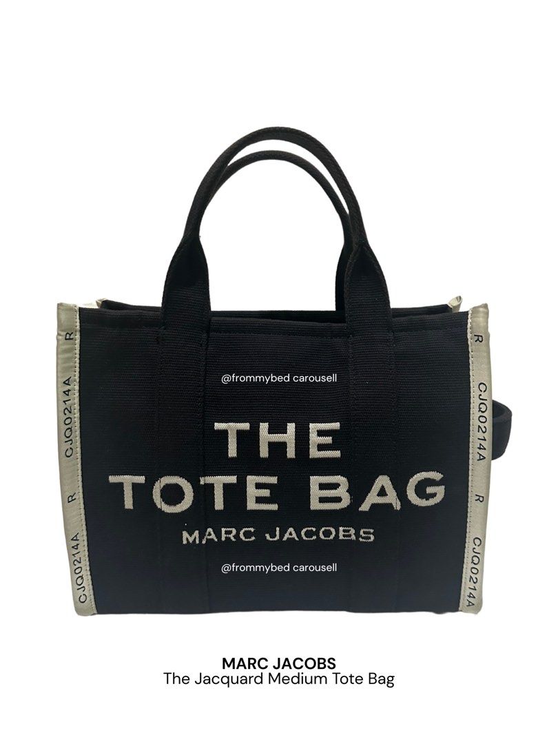 Marc Jacobs The Jacquard Medium Tote Bag (Category: Luxury Bags & Wallets) located in Manila. Submitted by frommybed (Listing ID 1421780026, Image 1). Description: PLEASE READ THE FULL DESCRIPTION BEFORE MESSAGING. ❌ Lowball offers will not be entertained. 👜 MEDIUM TOTE — WOVEN JACQUARD ✨ FEATURES • Woven jacquard fabric • Chunky top zip closure • Top handle • Removable & adjustable webbing strap • 2 interior zip pockets • 2 interior slip pocket