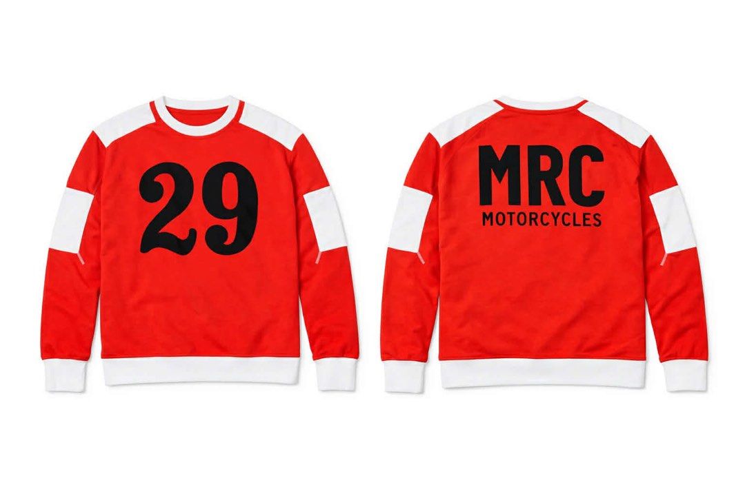 MRC Motorcycles Sweatshirt (Category: Coats, Jackets and Outerwear) located in Manila. Submitted by rotation2000 (Listing ID 1421676657, Image 1). Description: - Red sweatshirt - White accents - Features "29" on front - "MRC MOTORCYCLES" on back - Crew neck - Long sleeves with white cuffs - Perfect for casual wear.