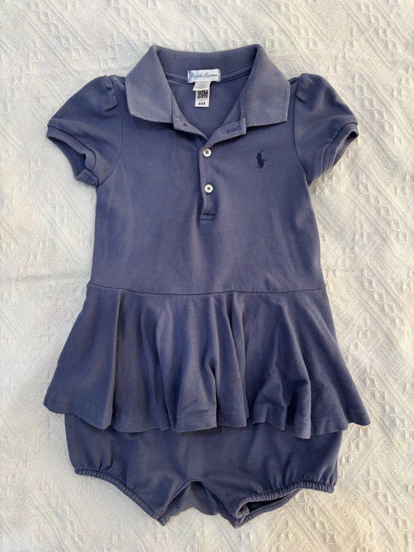Ralph Lauren Baby Romper 24M (Category: Babies & Kids Fashion) located in Cavite. Submitted by decluttererminer (Listing ID 1421747614, Image 1). Description: Ralph Lauren Stretch Mesh Peplum Polo Shortall (24M) Original Price: 2,000+ - Blue color - Size: 24 months - Features a polo collar - Adorable ruffled skirt detail - Short sleeves - Button-down front - First owner (my baby girl) - Last price posted - Washed - Mode of payment: GCash/BPI - Mo