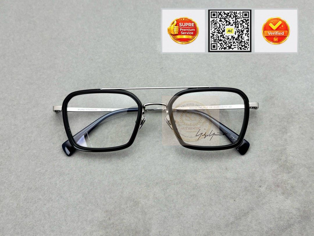 ✧✧ Yohji Yamamoto Eyewear Optical Glasses / Sunglasses / Spectacle / Spectacles — Unisex | Woman | Man •Colour variations available •Authentic •Model: CURIOSITY •Size: 50-22-145 mm (Category: Sunglasses & Eyewear) located in Singapore. Submitted by archive.collective_sg (Listing ID 1421641273, Image 3). Description: ✅Personalised ( Prescription ) Lens Service To ensure both comfort and clarity, frames can be professionally fitted with lenses suit