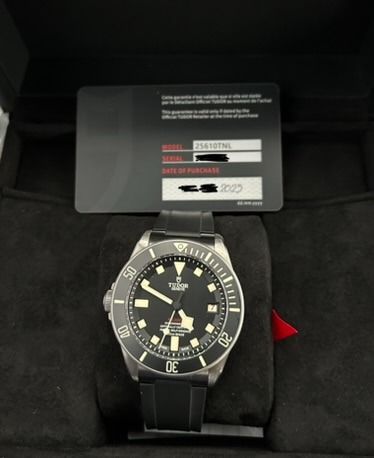 Tudor Pelagos LHD 42mm (Category: Luxury Watches) located in Manila. Submitted by rhyswatchmnl (Listing ID 1421707609, Image 1). Description: Tudor Pelagos LHD 42mm Like New with Titanium Strap unused Year 2025 Under Warranty until 2030 Full Set Condition 9.8/10 San Juan City/New Manila QC On hand Other Watches available.