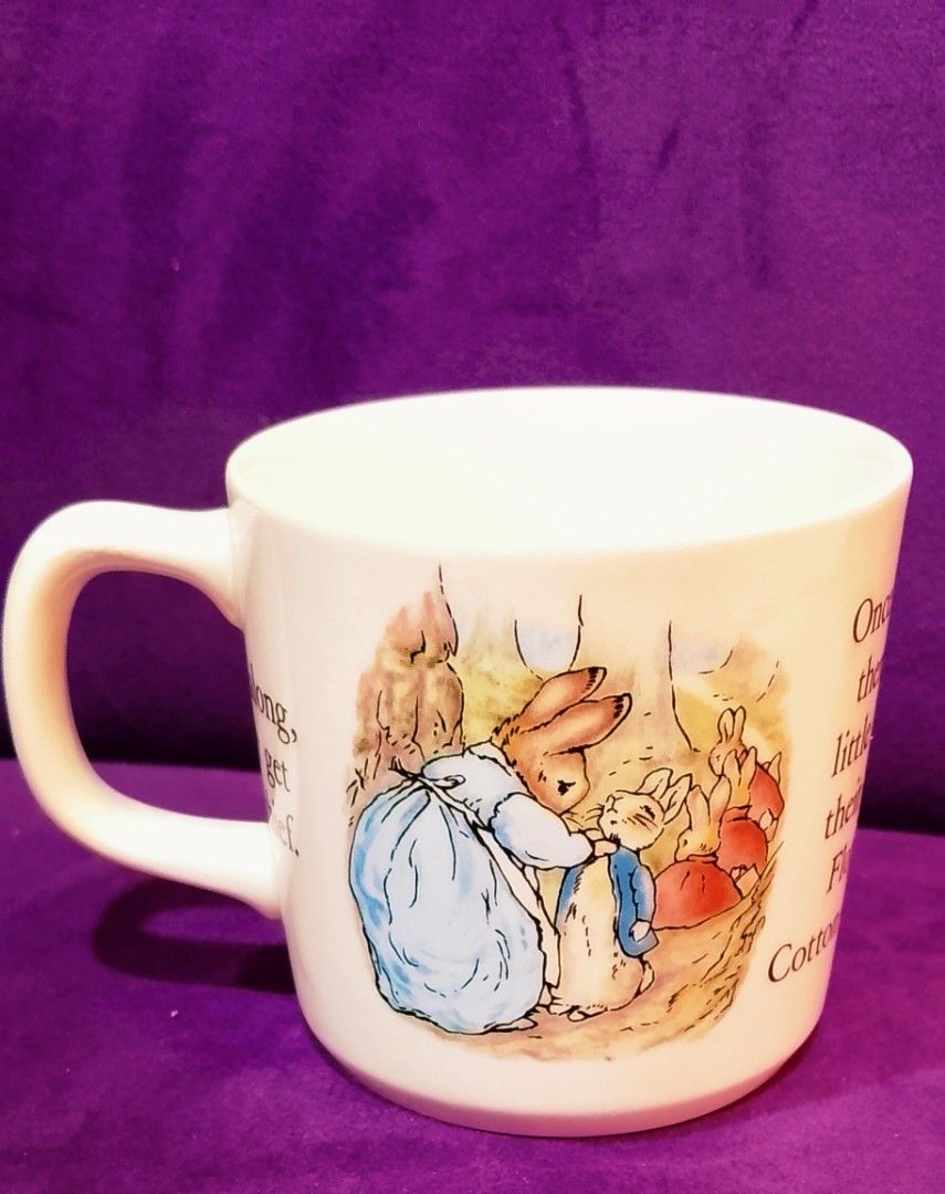 Wedgwood Peter Rabbit Mug (Category: Coffee & Tea Tableware) located in Cabanatuan. Submitted by miss.maia (Listing ID 1421762305, Image 2). Description: - Peter Rabbit mug - Features illustrations of Peter Rabbit and family - Made by Wedgwood - Made in England - Classic shape with comfortable handle - Perfect for hot beverages.
