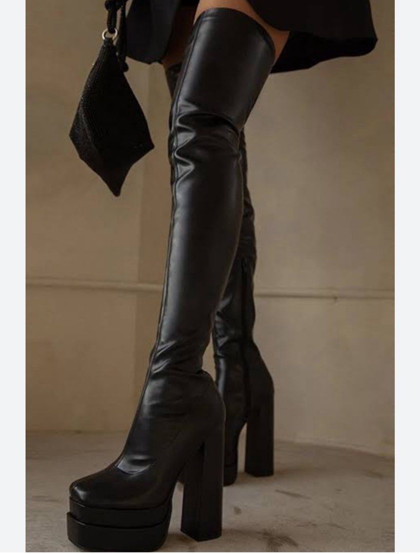 Zara ladies boots thigh high double platform (Category: Boots) located in Bayombong. Submitted by nica7 (Listing ID 1421623186, Image 1). Description: Used once Very good condition Size 37 - Black color - Stylish and fashionable.