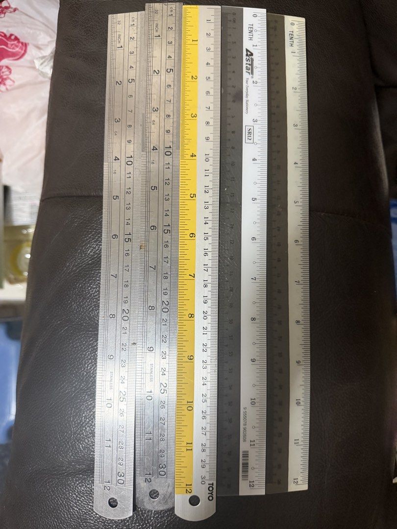 3 metal rulers + 2 plastic rulers, Hobbies & Toys, Stationery & Craft ...
