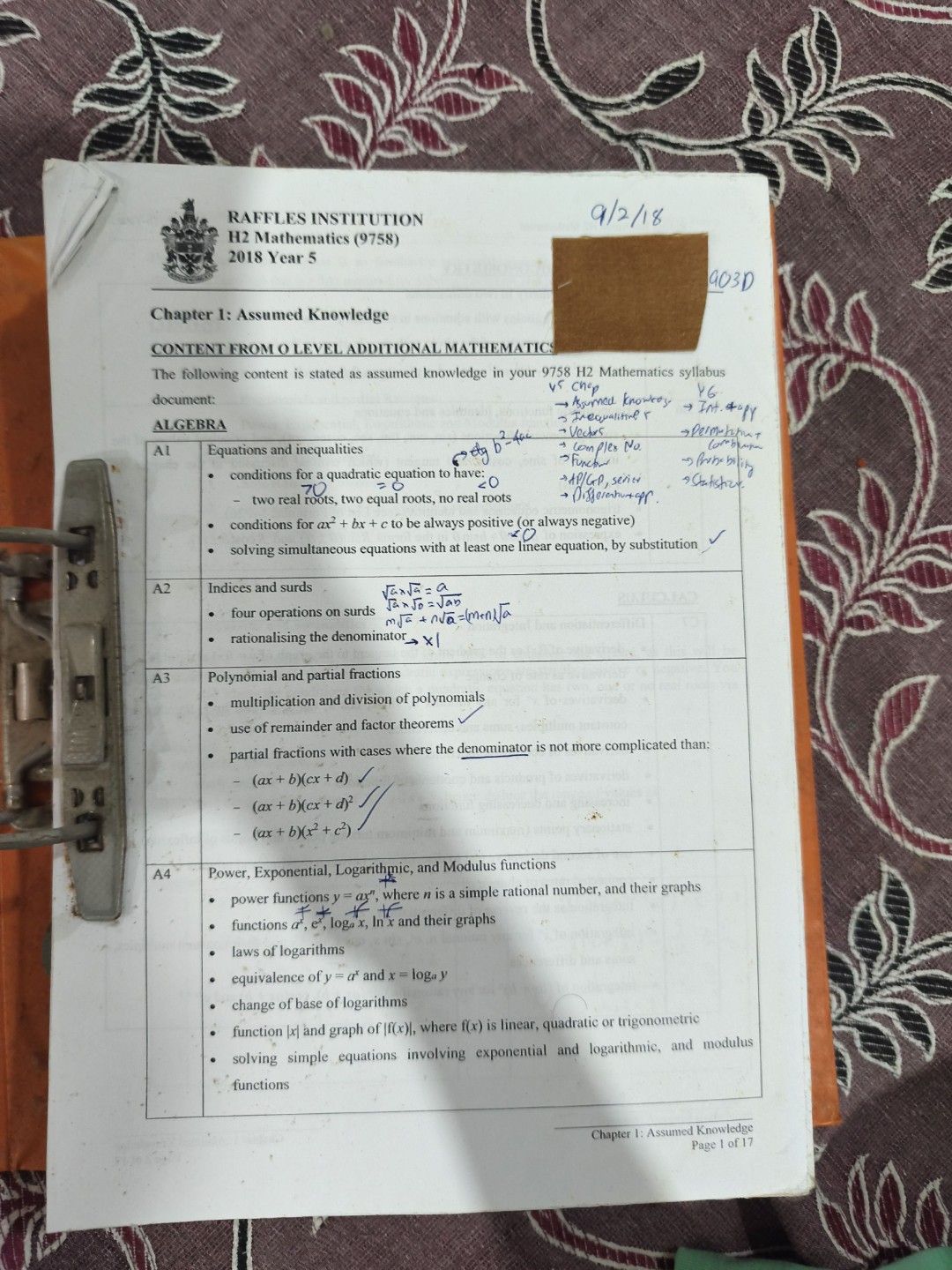 9758 RI JC Year 5 6 H2 Maths notes COMPLETE SET, Hobbies & Toys, Books ...