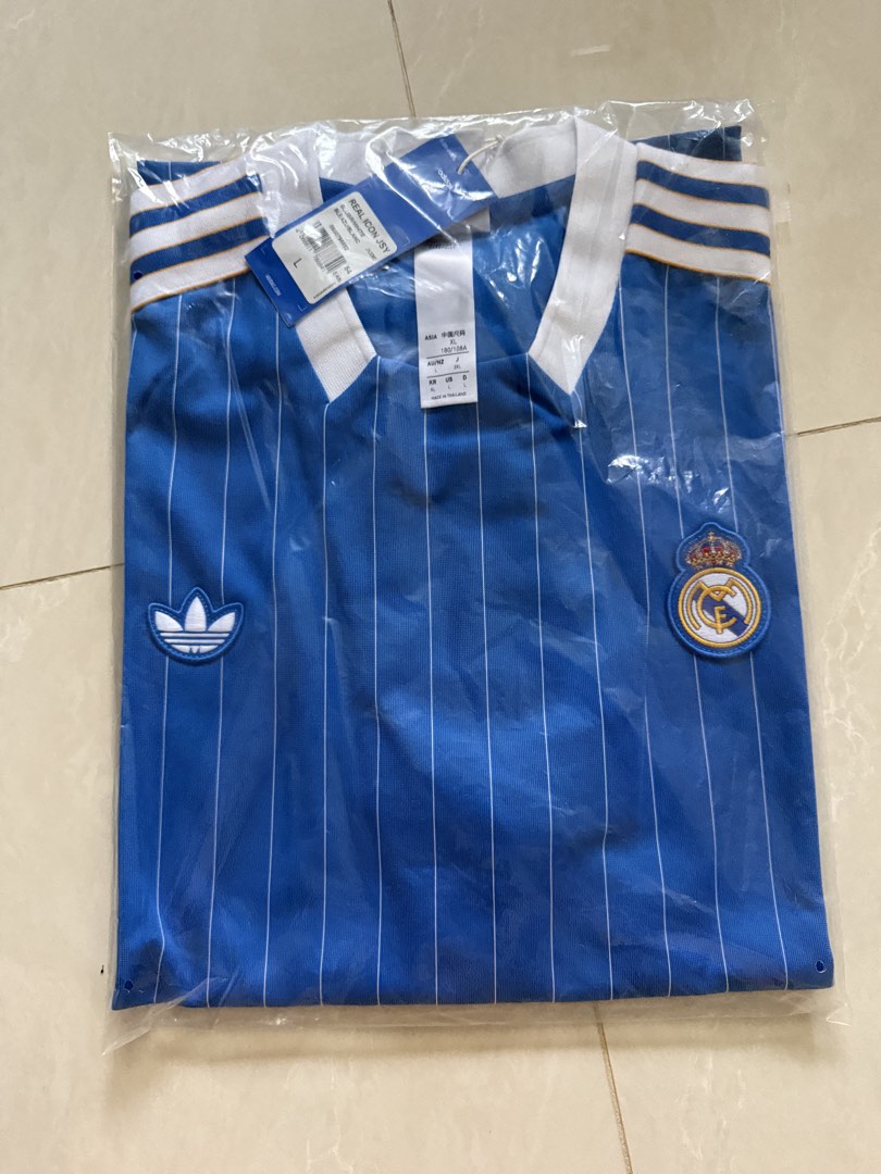 Adidas Real Madrid Blue Retro Icon 25/26 Jersey, Men's Fashion ...