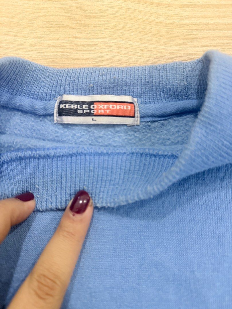 Blue sweatshirt (Category: Coats, Jackets and Outerwear) located in Nilai. Submitted by bippidiboppadi (Listing ID 1421870310, Image 3). Description: Wardrobe decluttering Blue sweatshirt L size In good condition.