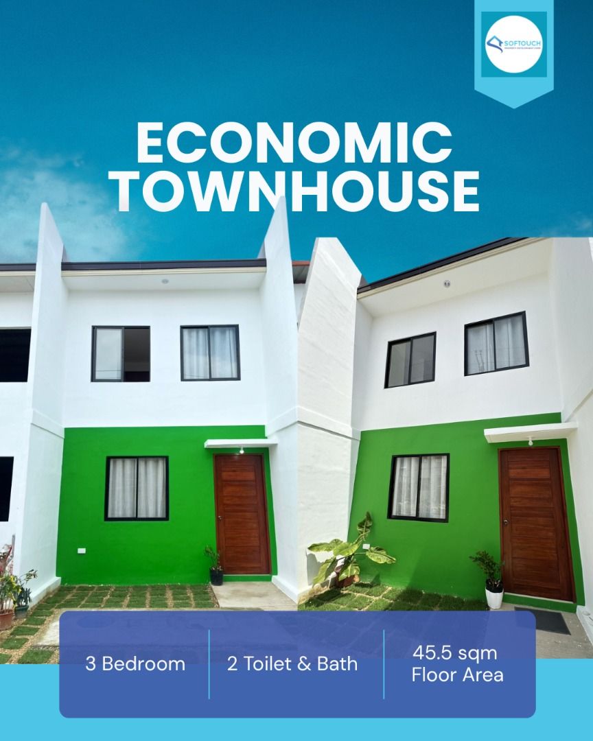 ECONOMIC TOWNHOUSE (Category: House & Lot) located in Cebu City. Submitted by softouchpropertydevcorp (Listing ID 1421819316, Image 1). Description: 🏡✨ Affordable House & Lot for Sale in Babag 2, Lapu-Lapu! ✨🏡 Looking for a budget-friendly home in a convenient location? This economic house & lot in Lapu-Lapu City might be the perfect fit for you! 📐 Property Details: • Floor Area: 45.5 sqm • Lot Area: 40 sqm • Type: Townhouse / Rowhouse • Statu