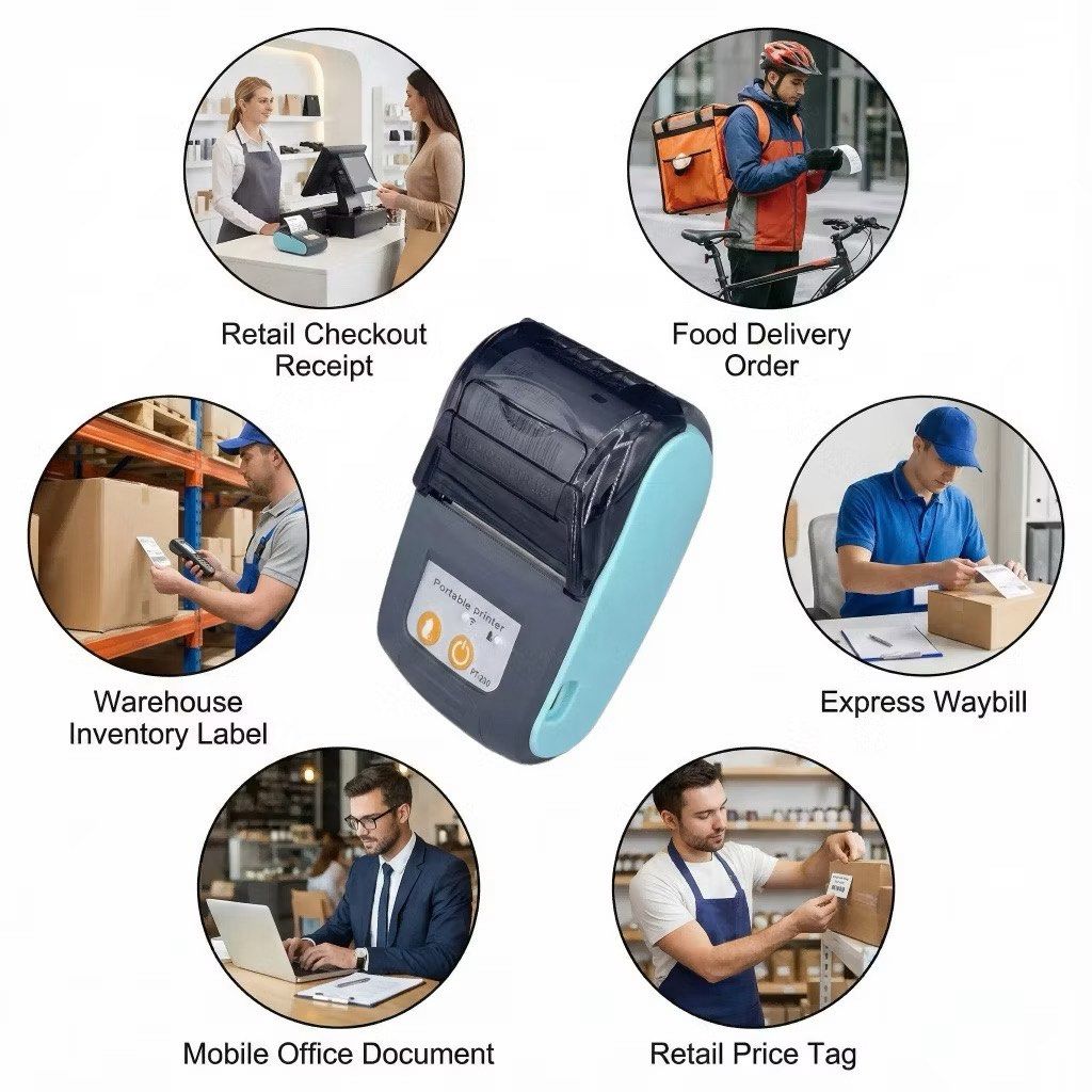 GOOJPRT PT-210 Portable Thermal Printer (Category: Printers, Scanners & Copiers) located in Caloocan City. Submitted by rayleighscloset (Listing ID 1421921822, Image 2). Description: The PT-210 Mobile Thermal Printer is your go-to solution for fast and efficient printing! With speeds reaching up to 80mm/s, this printer ensures you never have to wait long for your receipts, invoices, or tickets. Seamless Connectivity: Enjoy the freedom of wireless
