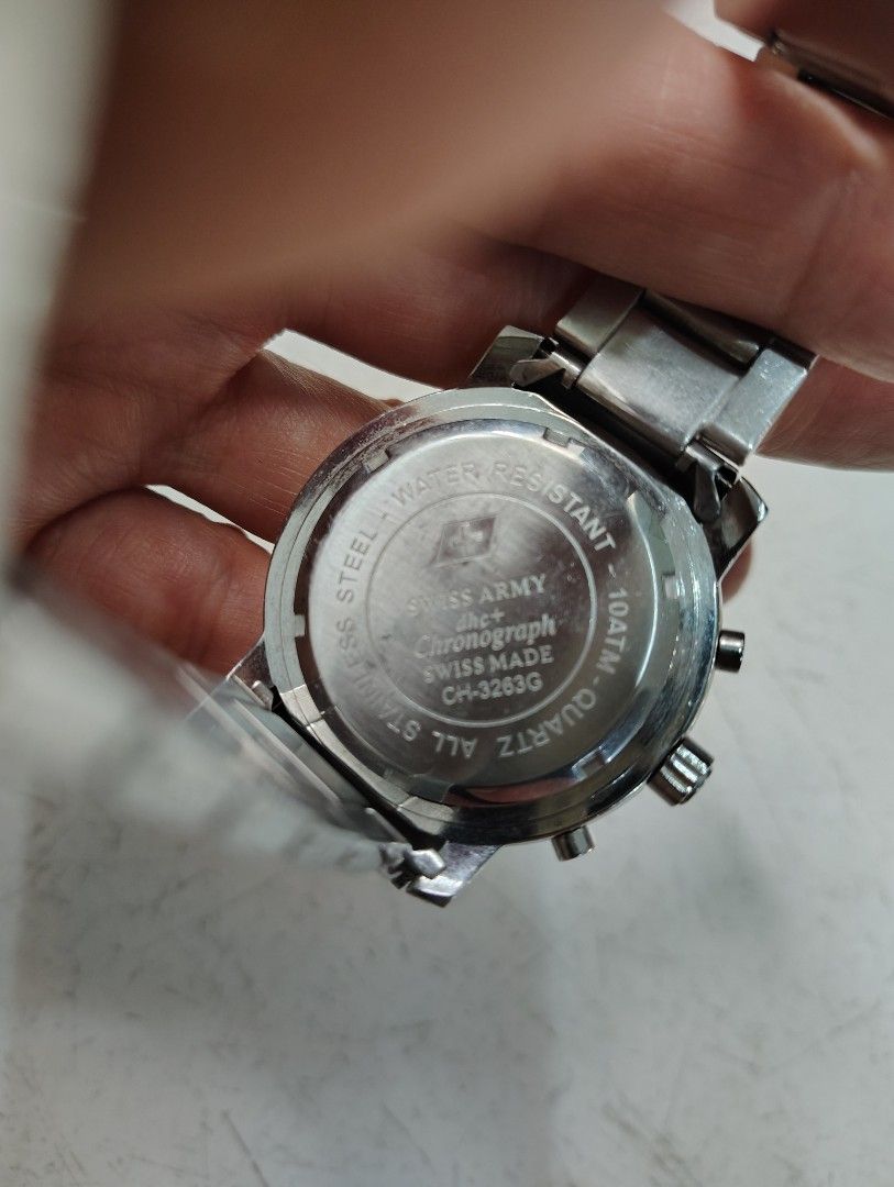 Jam Swis army military chronograph, Fesyen Pria, Jam Tangan di Carousell