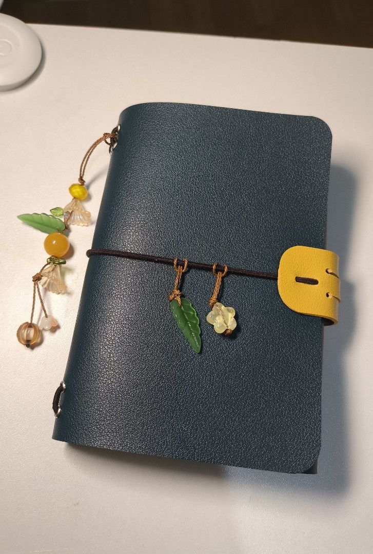 Leather Journal A6 Trifold (Category: Stationery & School Supplies) located in Quezon City. Submitted by clarenzeann (Listing ID 1421864800, Image 1). Description: Made to Hold Your Moments! ⭐ Inclusions: Journal Cover 2 Notebook Inserts 1 Long Charm 2 Small Charm Pen Holder Grommets String Freebie Stickers Add 25 for extra inserts.