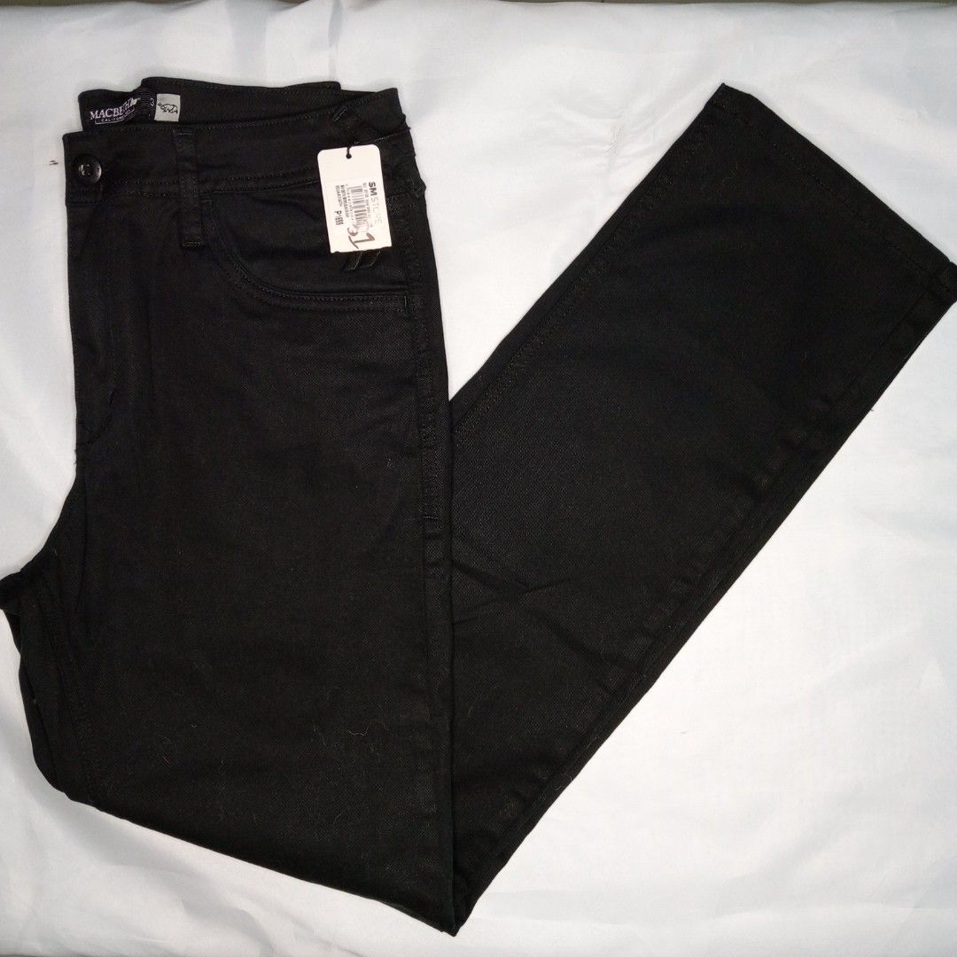 Macbeth Black Straight Cut Pants Jeans (Category: Jeans) located in Guiguinto. Submitted by eyforalpha (Listing ID 1421859085, Image 2). Description: ✿ Size 31 | Straight Cut ✿ Original Price: ₱1699 ~ ♡ Rfs: incorrect size ♡ Includes original tag from SM Store. ♡ No cancellation of order and no rushing. ✿ HAPPY SHOPPING! ✿ - visit my profile for more cheap items :).
