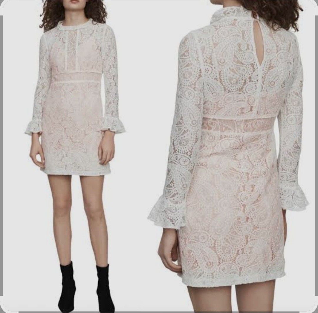 Maje White Lace Dress Size 38 (Category: Dresses) located in Makati City. Submitted by kengravs (Listing ID 1421891851, Image 1). Description: Maje Rilene Paisley mini dress fits small. waist line is 26 to 28 inches like new. used once and paired it with lace up heels best to wear as a wedding guest, dainty cafe runs, or anywhere you'd like to dress up ( or down).