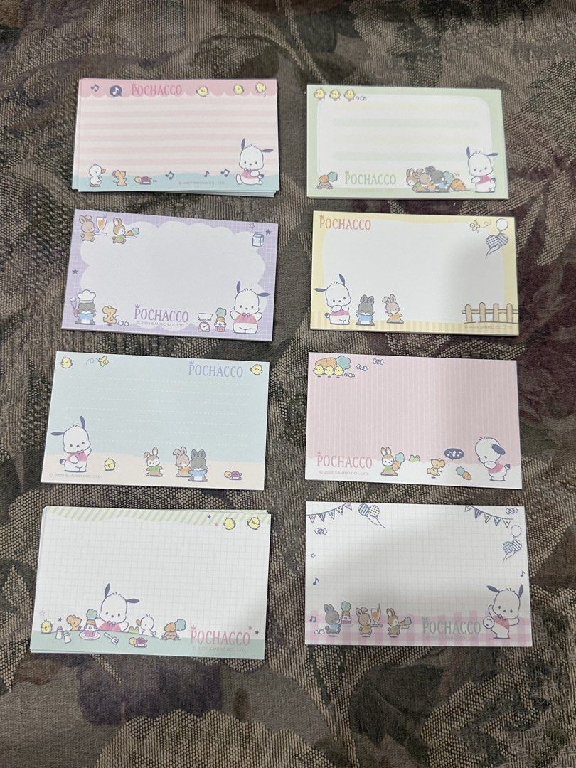 Pochacco Note cards (Category: Art & Prints) located in Manila. Submitted by mybeadshop (Listing ID 1421835345, Image 2). Description: - Adorable Pochacco note cards - Features different designs and backgrounds. - Includes a storage box. - Perfect for notes and reminders. - Great for Sanrio fans and collectors..