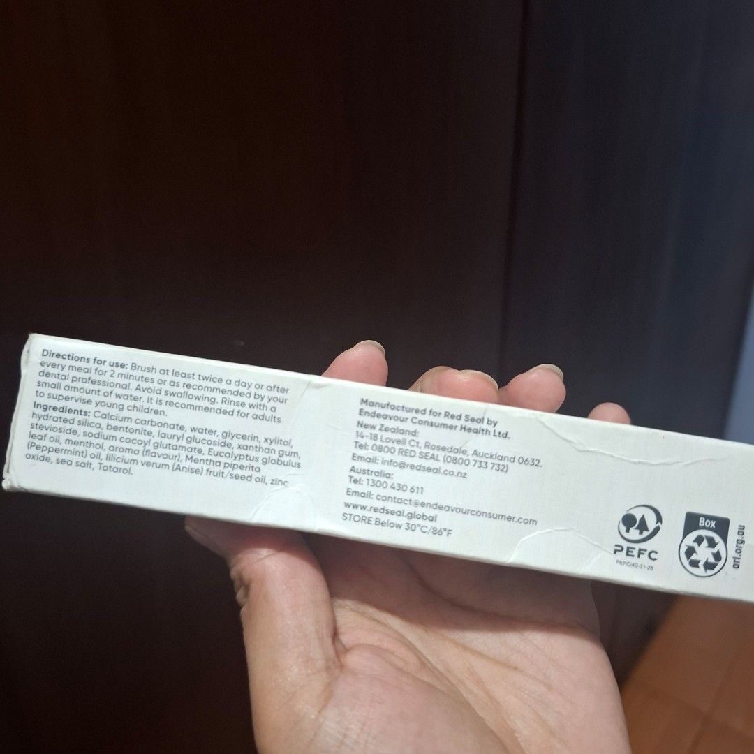 Red Seal Complete Care Herbal & Mineral Toothpaste Mild Mint (Category: Face Care) located in Quezon City. Submitted by an.marie (Listing ID 1421791926, Image 3). Description: Red Seal Complete Care Herbal & Mineral Toothpaste - Mild Mint. Gentle formula. New Zealand made. 100g..