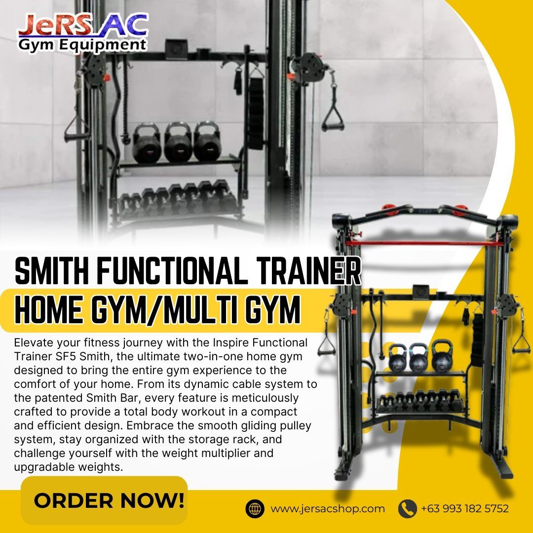 Smith Functional Trainer Home Gym (Category: Weights & Dumbbells) located in Rizal. Submitted by jhaja.jersac (Listing ID 1421870111, Image 1). Description: 🏋️‍♂️ **SF5 SMITH FUNCTIONAL TRAINER – THE ULTIMATE HOME GYM** 🏋️‍♂️ Bring the **full gym experience home** with the **SF5 Smith Functional Trainer**—a powerful all-in-one machine built for serious training, strength progression, and total-body workouts. ### 🔥 EXPERIENCE GYM-LEVEL TRAINING