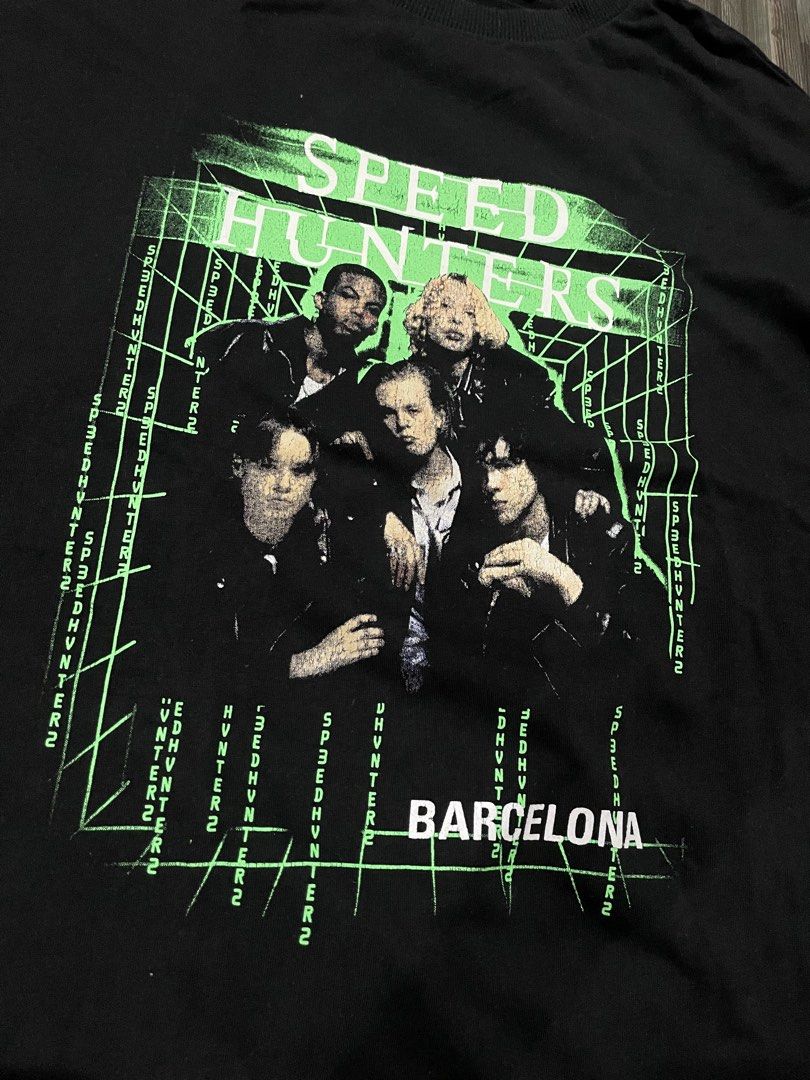 Speed Hunters Balenciaga Graphic Tee (Category: Tshirts & Polo Shirts ) located in Bocaue. Submitted by vintagecollector_ (Listing ID 1421903094, Image 1). Description: Cut tags, declaired OFF - Black Speed Hunters graphic tee - Lists cities on the back - Measurements: - Length: Approximately 32 inches - Width: Approximately 23 inches .