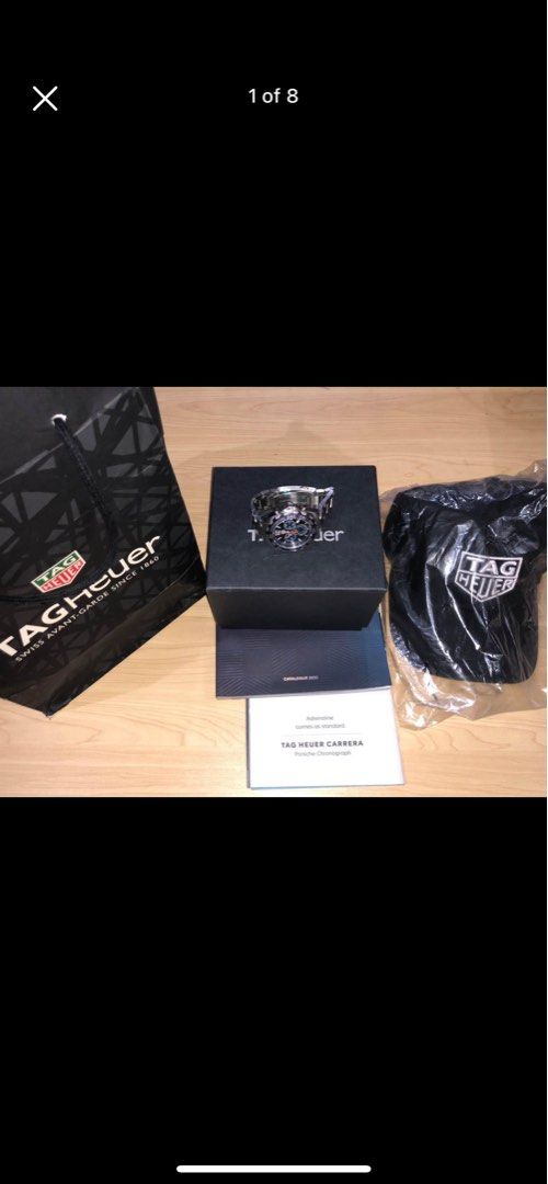 Tag Heuer Formula 1 Chronograph Quartz Watch (Category: Men's Watches) located in Quezon City. Submitted by flacko07 (Listing ID 1421920802, Image 1). Description: Authentic Tag Heuer Formula 1 quartz chronograph watch. Features a stainless steel bracelet and a blue bezel. Comes with the original box, papers, and a Tag Heuer cap. The watch has a blue dial with chronograph subdials. The back of the watch has a detailed design. Includes a Tag Heuer