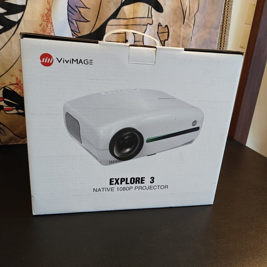 ViviMage Explore 3 Native 1080p Projector (Category: Projectors) located in Marikina City. Submitted by kurixxxu (Listing ID 1421825307, Image 1). Description: - ViviMage Explore 3 Projector - Used once for a photoshoot, still in original packaging - Connectivity: USB, HDMI, VGA ports - Includes: Power cable, user manual - Color: White -For pickup only (Marikina Heights, Marikina City) .