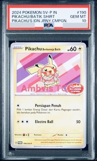 Pikachu in Batik Shirt Holo 191/SV-P Indonesia Journey PSA 10