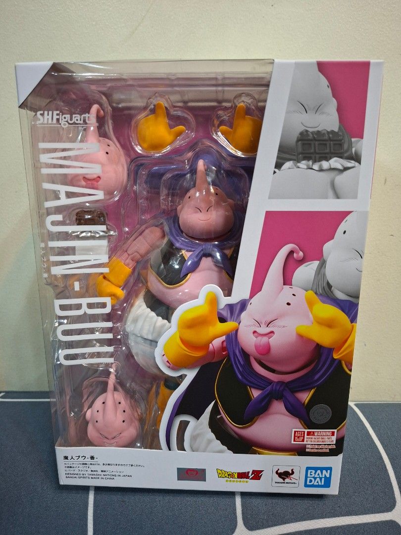 Bandai SH Figuarts Dragon ball Z Majin Buu Action Figure (Category: Figurines & Statues) located in Mandaluyong City. Submitted by elitecollections (Listing ID 1421949434, Image 1). Description: brand new sealed unopened - Bandai SH Figuarts Majin Buu figure. - Brand new, in original packaging. - Features Majin Buu's iconic pink and purple design. - Includes yellow gloves. - Perfect for Dragon Ball Z collectors. meetup: megamall, shangrila mall o