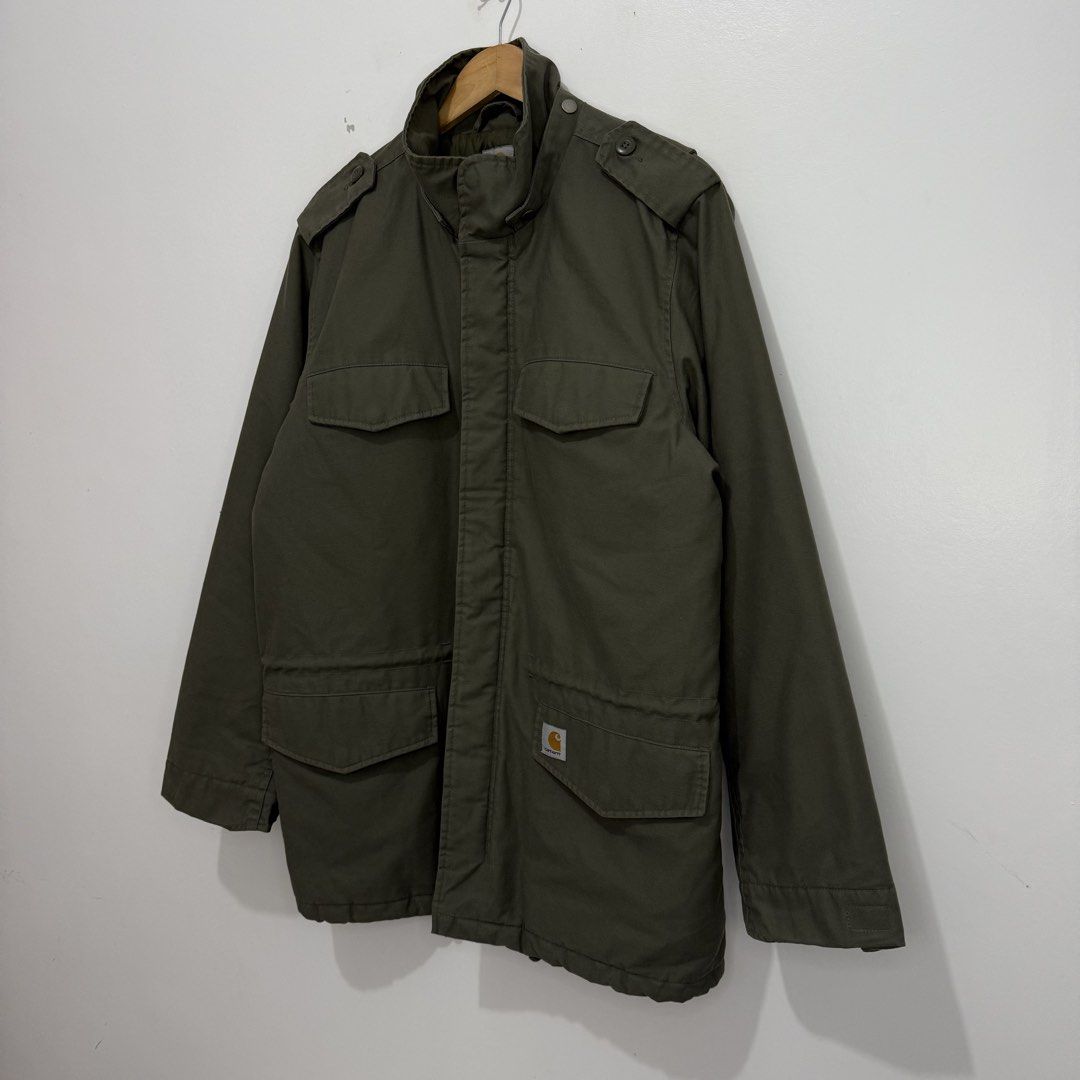 Carhartt Hickman Coat Olive Green (Category: Coats, Jackets and Outerwear) located in Tanauan. Submitted by flexingthriftsph (Listing ID 1421987911, Image 2). Description: Carhartt Hickman Coat Large on tag 23.5 inches - chest 33.5 inches - length Excellent condition -3,500.00 .