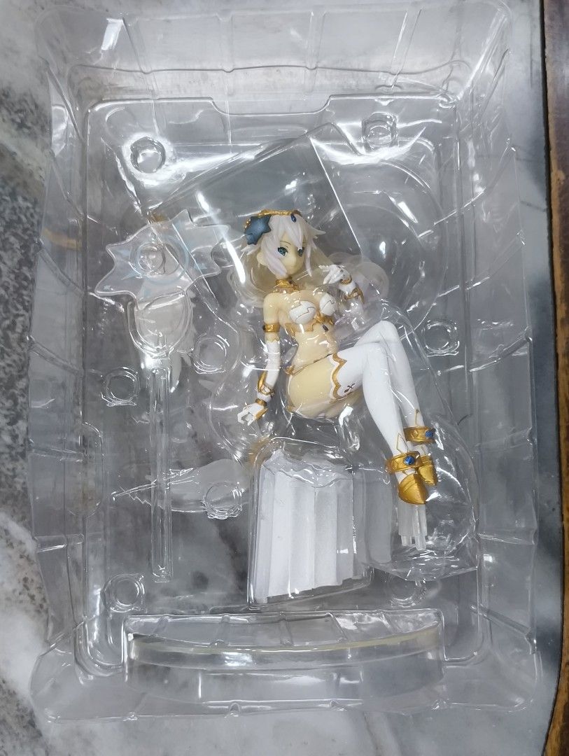 Cyberdimension Neptune Black Heart Figure (Category: Figurines & Statues) located in Manila. Submitted by azerrez (Listing ID 1422062440, Image 2). Description: Figure features Black Heart from Cyberdimension Neptune. It is a 1/7 scale PVC figure. The figure is in its original packaging. The figure is of Black Heart in a seated pose with wings. The box art shows the figure from multiple angles. The figure has white hair and a white outfit with go
