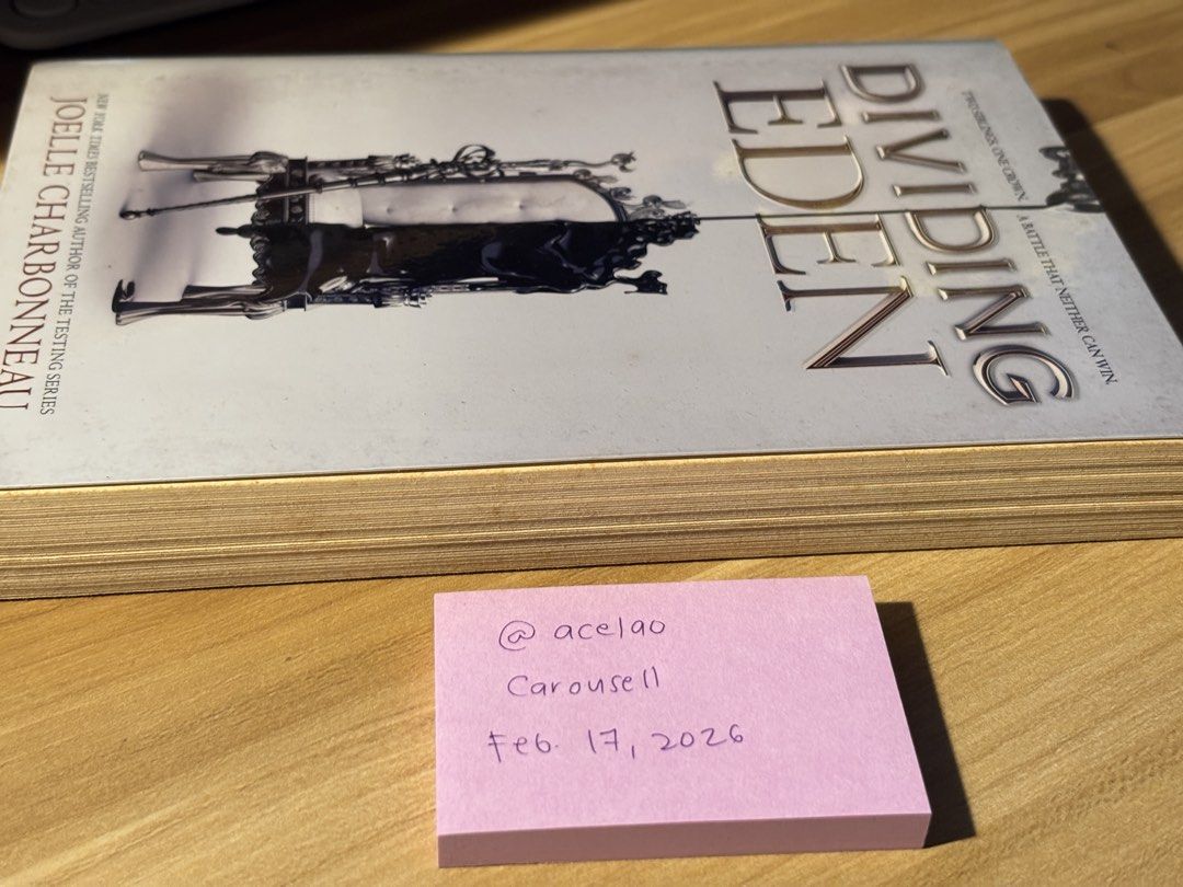 Dividing Eden by Joelle Charbonneau (Category: Storybooks) located in Paranaque City. Submitted by ace.lao (Listing ID 1421962614, Image 3). Description: Dividing Eden by Joelle Charbonneau 200 📚Preloved 📚Paperback 📚Tanning/ foxing 📚With plastic cover 📚Good condition 📚Authentic 📚No markings/ annotations 💵MOP: GCASH, Maya, SeaBank, GoTyme 🚚MOD: Grab, Lalamove, J&T (Parcel will be coming from Paranaque City) 📦 sf shouldered by buyer.