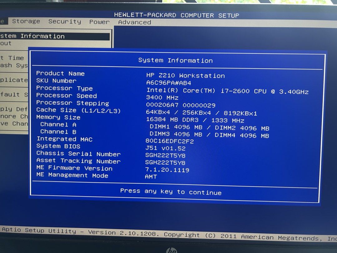 HP Z210 Workstation Desktop PC - Intel i765605034253186116