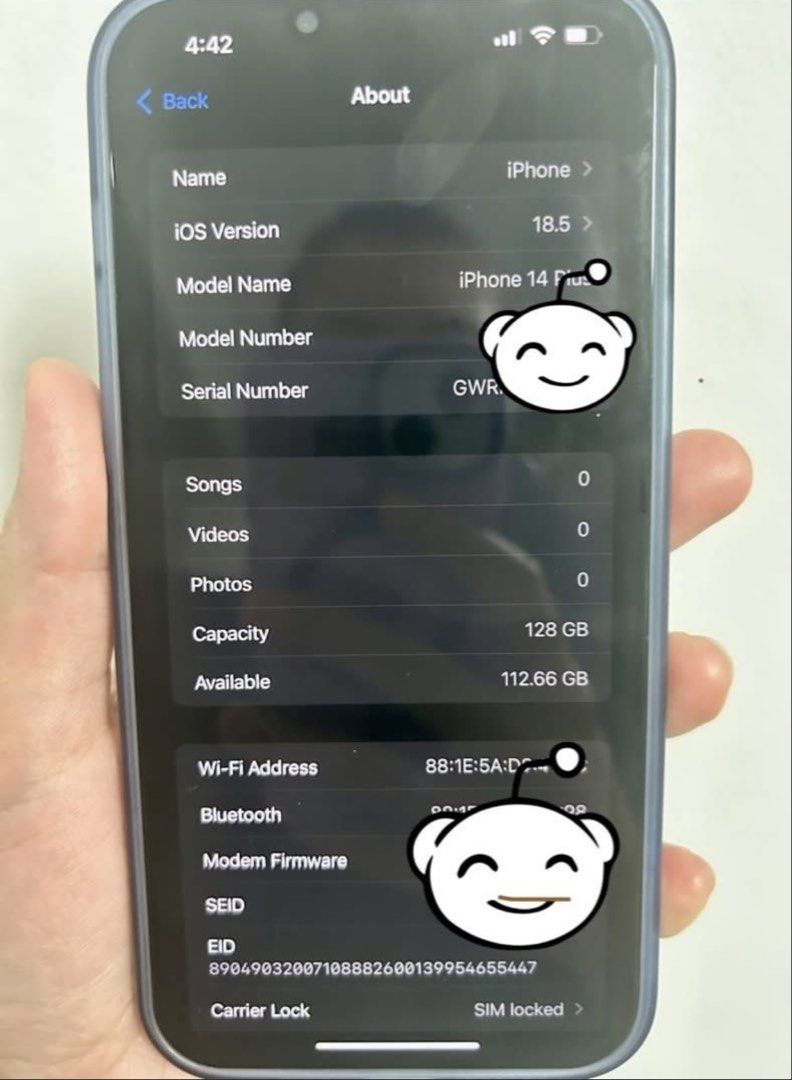 iphone 14Plus (Category: iPhone X Series) located in Antipolo. Submitted by krlyrzn (Listing ID 1421976756, Image 3). Description: - no history of repair - unit only no charger - Taytay Rizal.