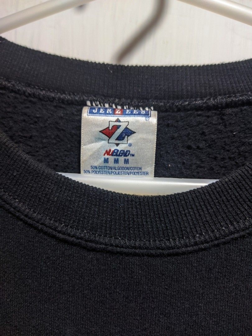 Jerzees Officers' Club Sweatshirt - Medium (Category: Coats, Jackets and Outerwear) located in Dasmarinas. Submitted by _thrift.lang_ (Listing ID 1422021642, Image 3). Description: - Black Jerzees sweatshirt - Features Officers' Club design on the back - Small logo on the front - Crew neck and long sleeves - Size: Medium - Material: Cotton/polyester blend.